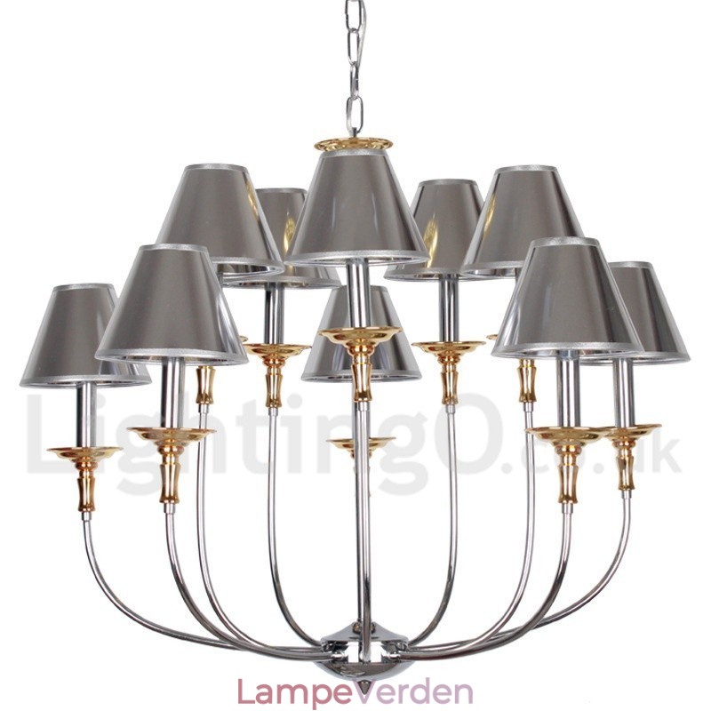 10 lys moderne moderne lysekrone i krom