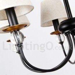 8 Lys Rustik Retro Sort Middelhavsstil Moderne Lysekrone