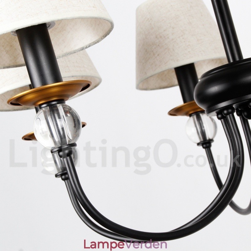 8 Lys Rustik Retro Sort Middelhavsstil Moderne Lysekrone