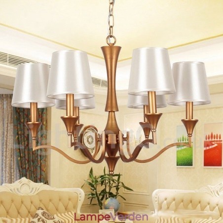 6 lys lysekrone i middelhavsstil