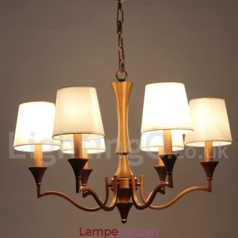 6 lys lysekrone i middelhavsstil