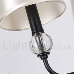 12 Light Retro 2 Tier Large Black Contemporary Candle Style lysekrone