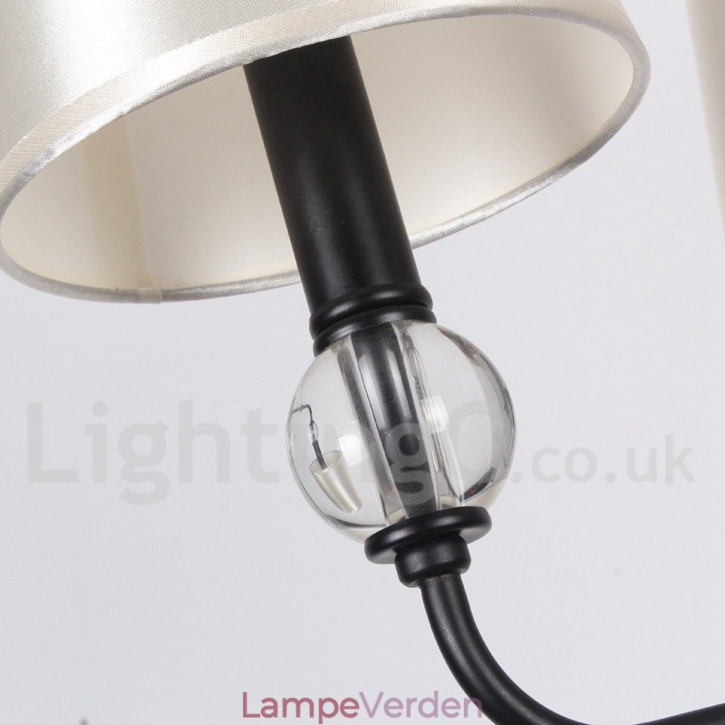 12 Light Retro 2 Tier Large Black Contemporary Candle Style lysekrone