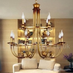 12 Light Retro Candle Style lysekrone