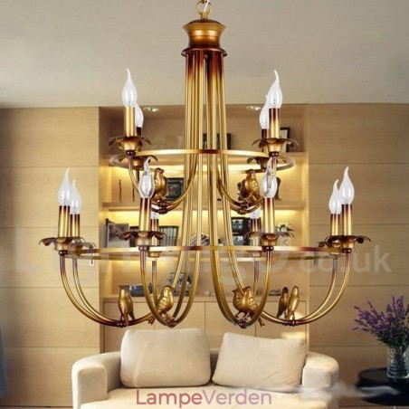 12 Light Retro Candle Style lysekrone