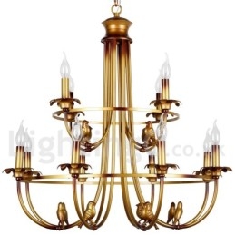 12 Light Retro Candle Style lysekrone
