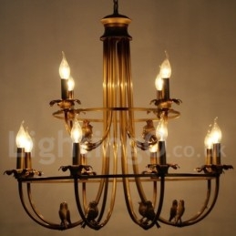 12 Light Retro Candle Style lysekrone