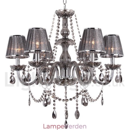 6 lys K9 Crystal Candle Style lysekrone 6 lys K9 Crystal Candle Style lysekrone