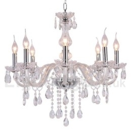 8 lys moderne K9 Crystal Candle Style lysekrone