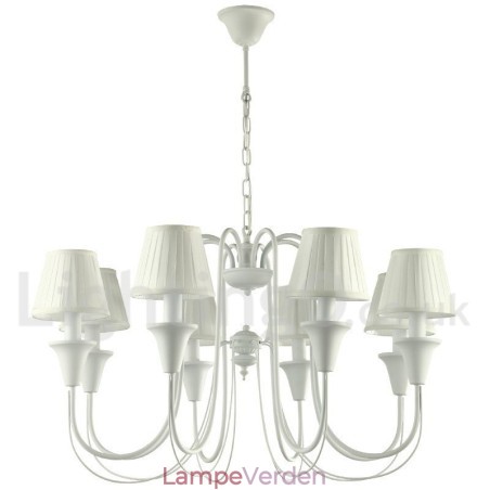 8 Lyse Hvid Retro Candle Style Lysekrone