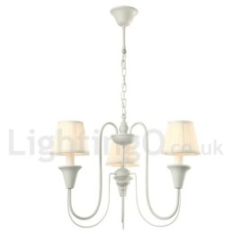 3 Lyse Hvid Retro Candle Style Lysekrone