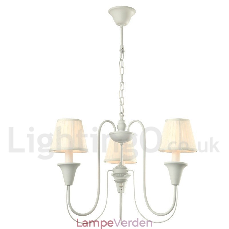 3 Lyse Hvid Retro Candle Style Lysekrone
