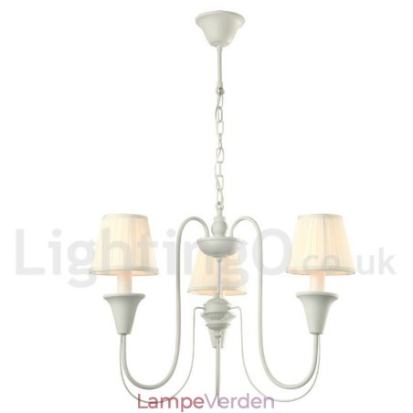 3 Lyse Hvid Retro Candle Style Lysekrone 3 Lyse Hvid Retro Candle Style Lysekrone