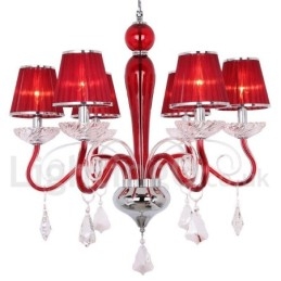 6 Lyserød Moderne K9 Crystal Candle Style lysekrone