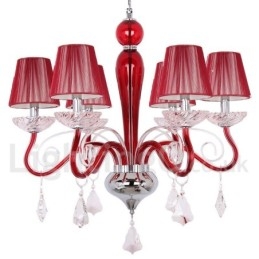 6 Lyserød Moderne K9 Crystal Candle Style lysekrone