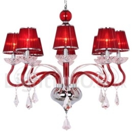 8 Lyserød Moderne K9 Crystal Candle Style lysekrone