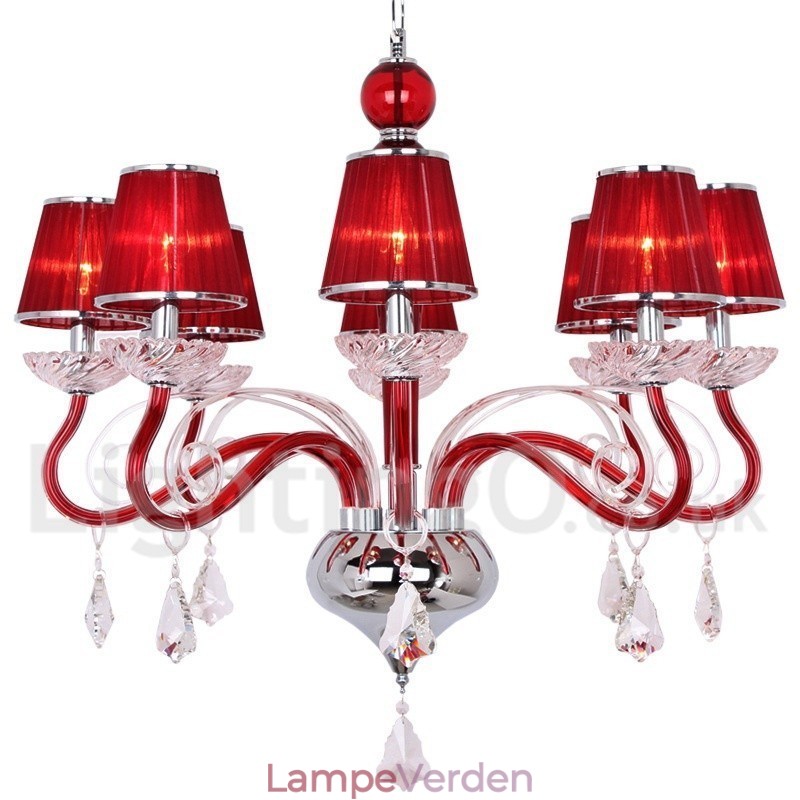 8 Lyserød Moderne K9 Crystal Candle Style lysekrone