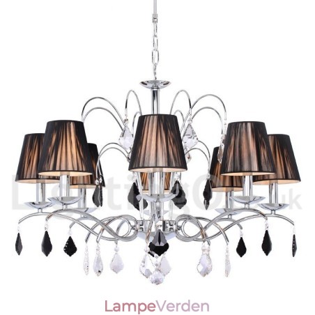 8 lys moderne K9 lysekrone i krystallys 8 lys moderne K9 lysekrone i krystallys