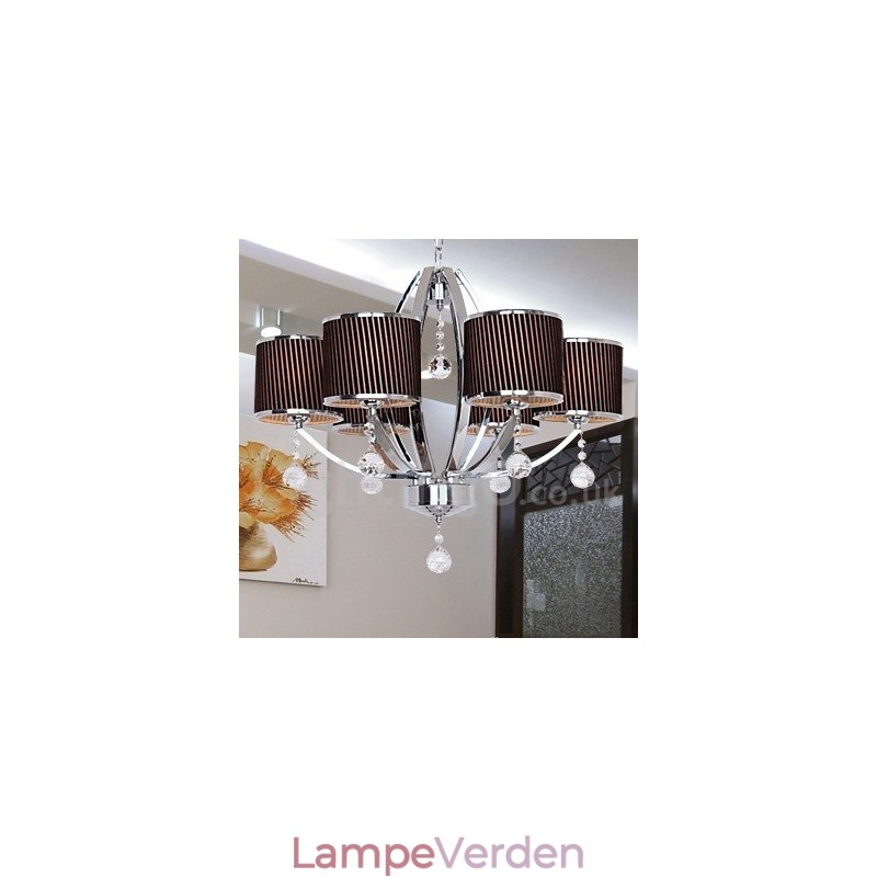 6 lys moderne K9-krystal lysekrone