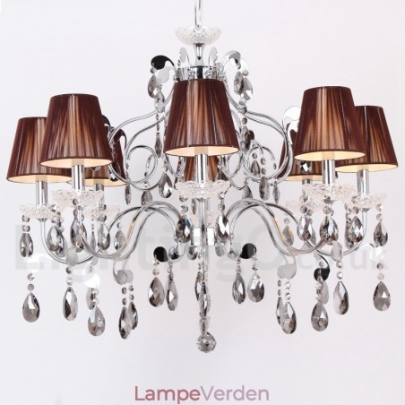 8 lys moderne K9 lysekrone i krystallys 8 lys moderne K9 lysekrone i krystallys