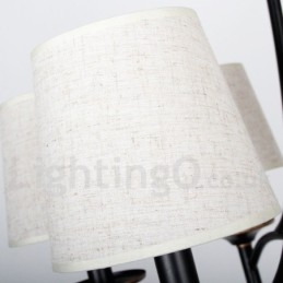 12 lys retro rustik sort moderne lysekrone