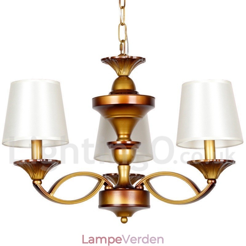 3 lys retro middelhavsstil rustik lysekrone