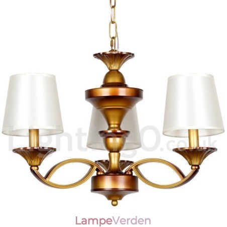 3 lys retro middelhavsstil rustik lysekrone