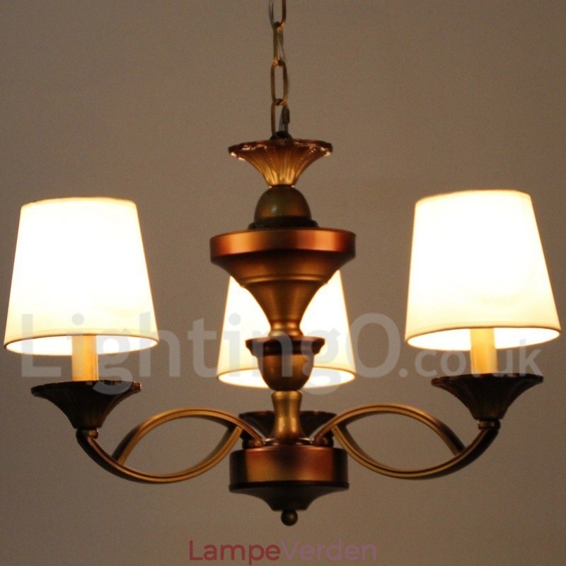 3 lys retro middelhavsstil rustik lysekrone