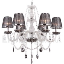 6 lys K9 Crystal Candle Style lysekrone