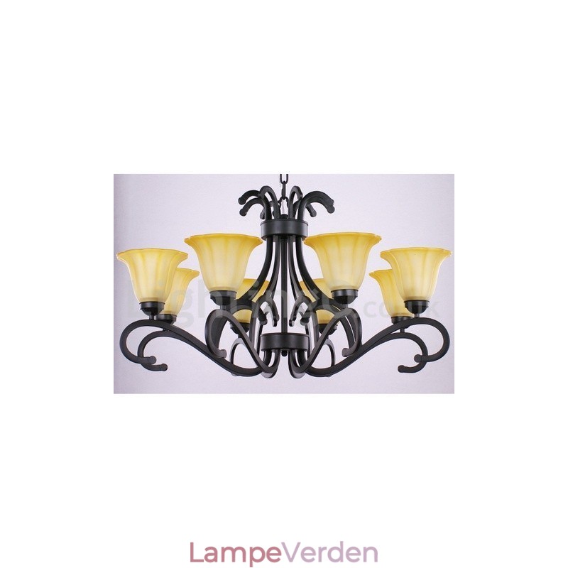 8 lys sort moderne lysekrone