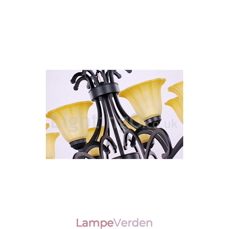 8 lys sort moderne lysekrone