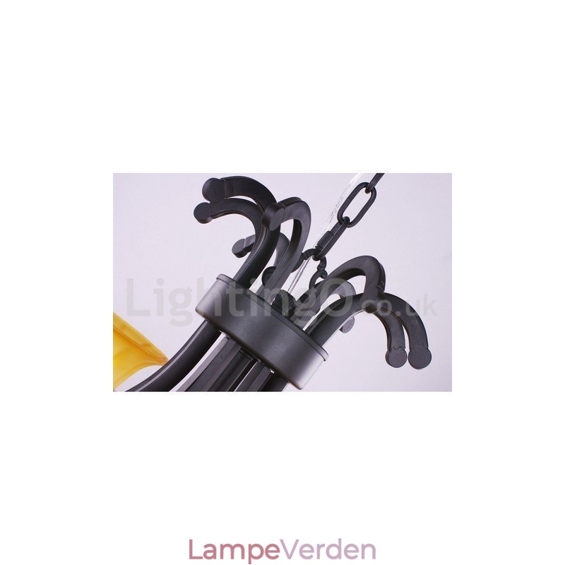 8 lys sort moderne lysekrone