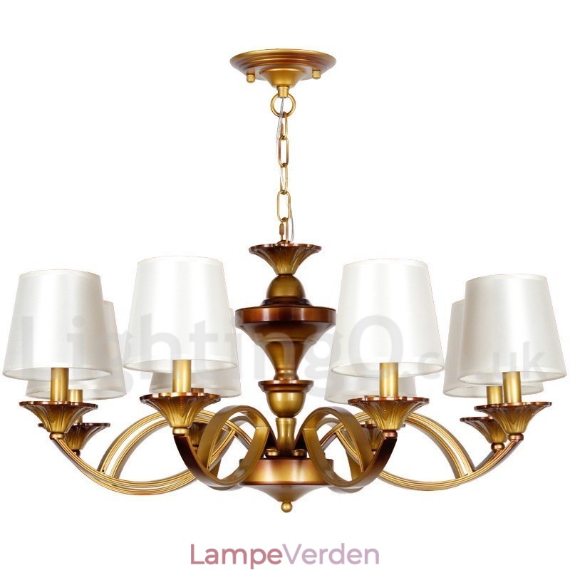 8 lys retro middelhavsstil rustik lysekrone
