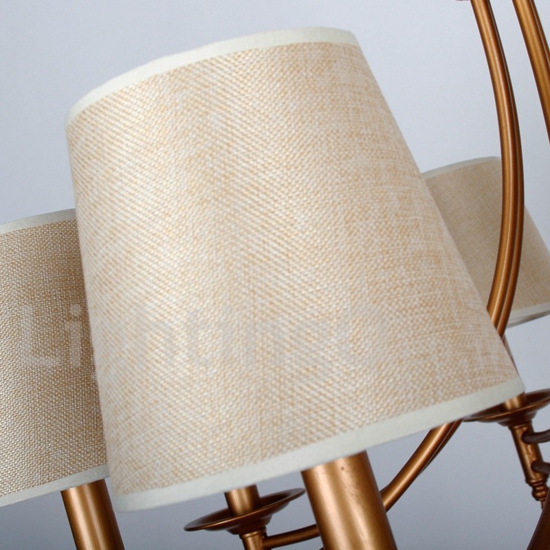 6 lys rustik retro lysekrone i middelhavsstil