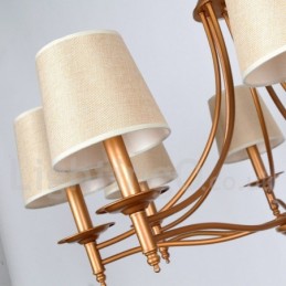 6 lys rustik retro lysekrone i middelhavsstil