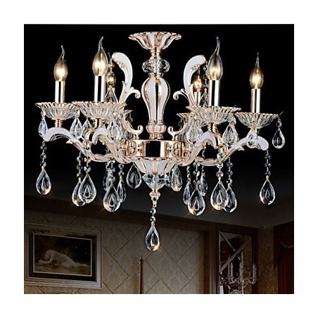 Europæisk stil luksus Candle Crystal Pendant zinklegering lamper Europæisk stil luksus Candle Crystal Pendant zinklegering lamper