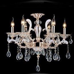 Europæisk stil luksus Candle Crystal Pendant zinklegering lamper