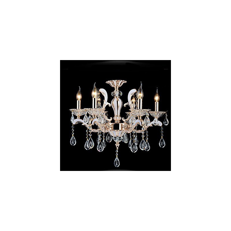 Europæisk stil luksus Candle Crystal Pendant zinklegering lamper