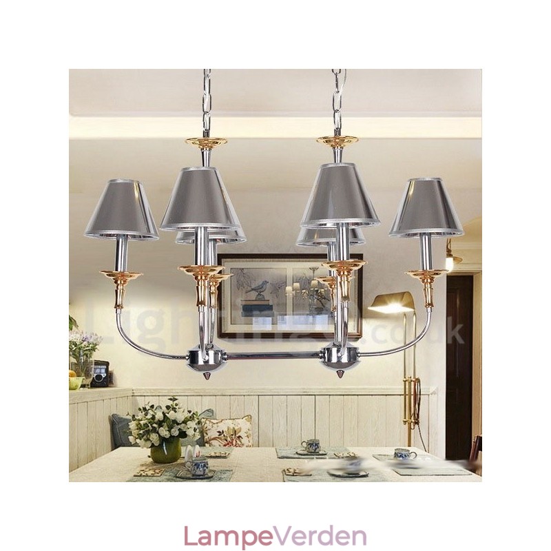 6 lys moderne moderne lysekrone i krom