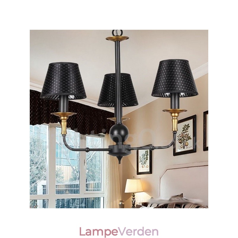 3 lys retro rustik lysekrone