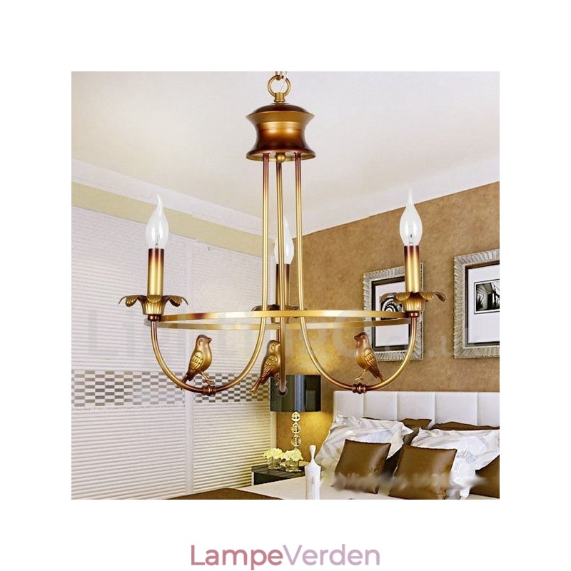 3 lys Retro Candle Style lysekrone