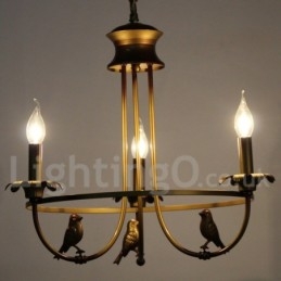 3 lys Retro Candle Style lysekrone
