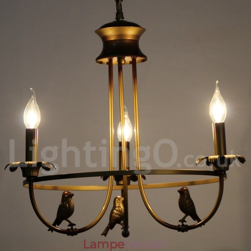 3 lys Retro Candle Style lysekrone
