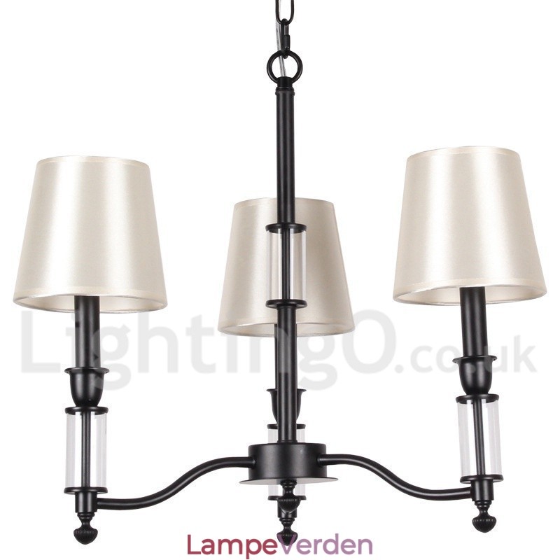 3 lys sort retro moderne lysekrone