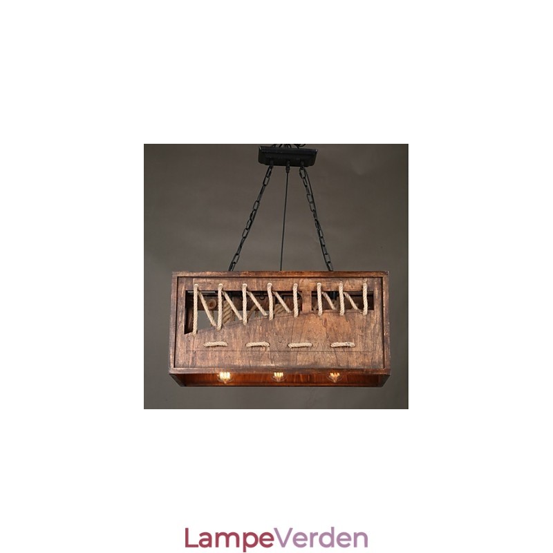 Minimalistisk lysekrone i træ