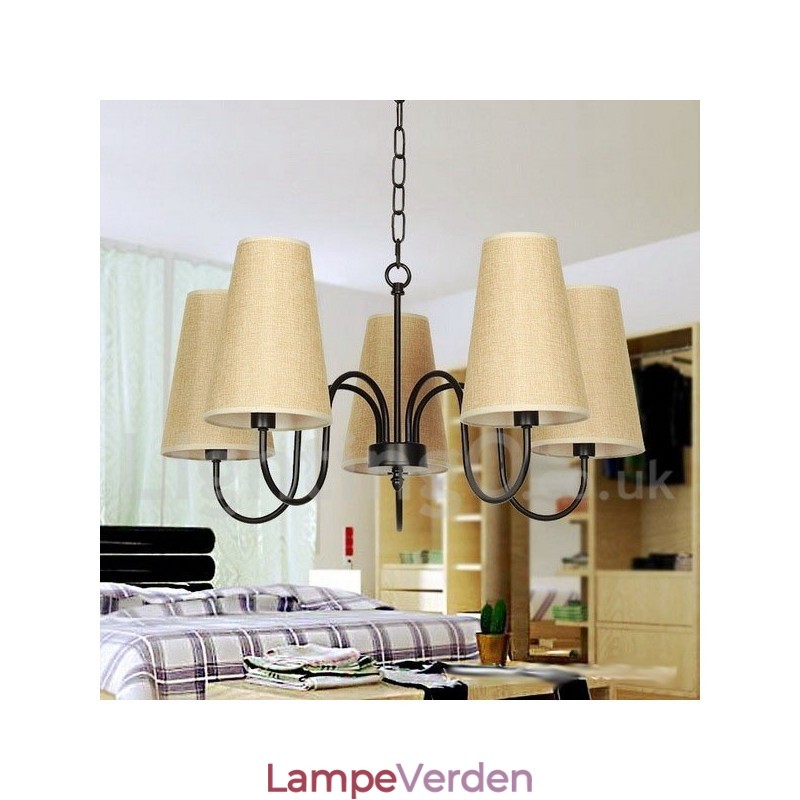 5 lys retro moderne lysekrone