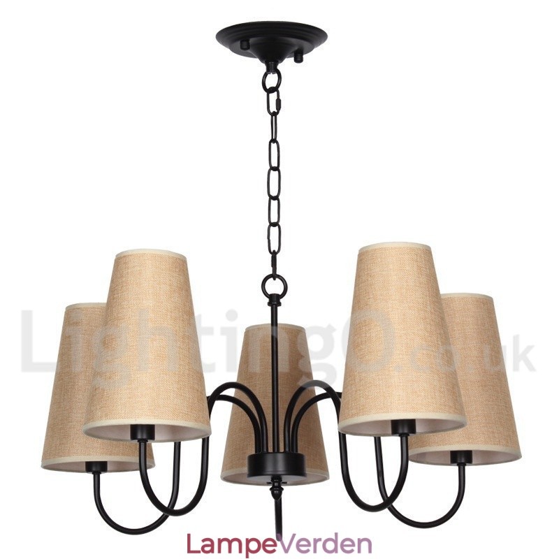 5 lys retro moderne lysekrone