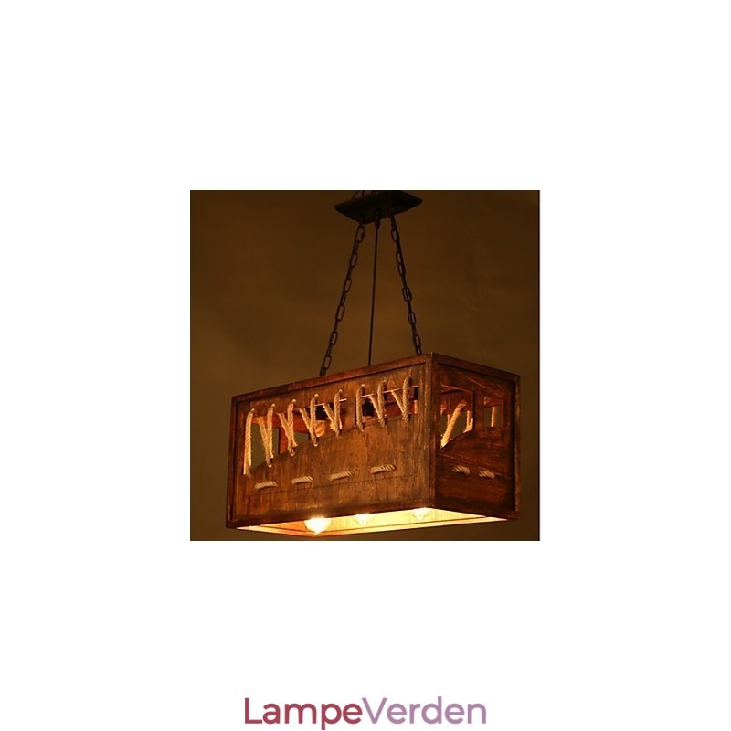 Minimalistisk lysekrone i træ