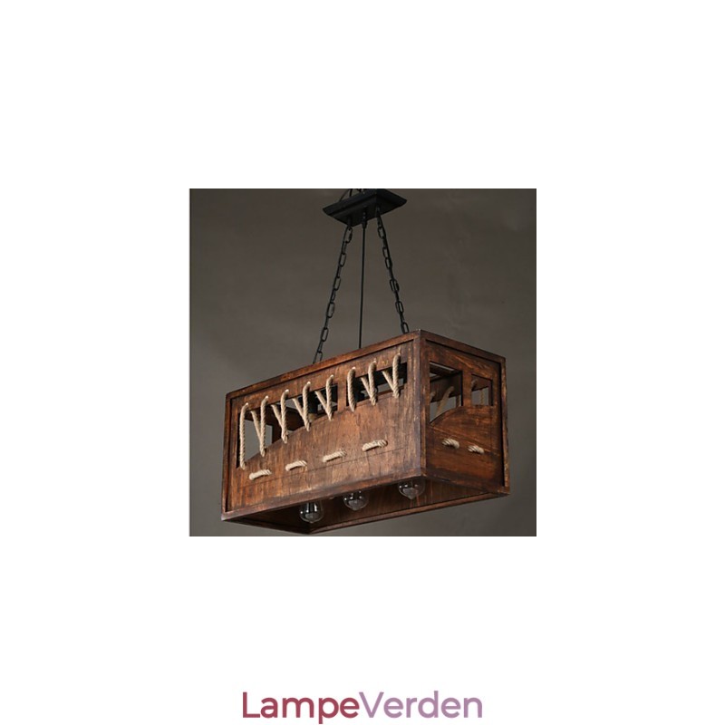 Minimalistisk lysekrone i træ