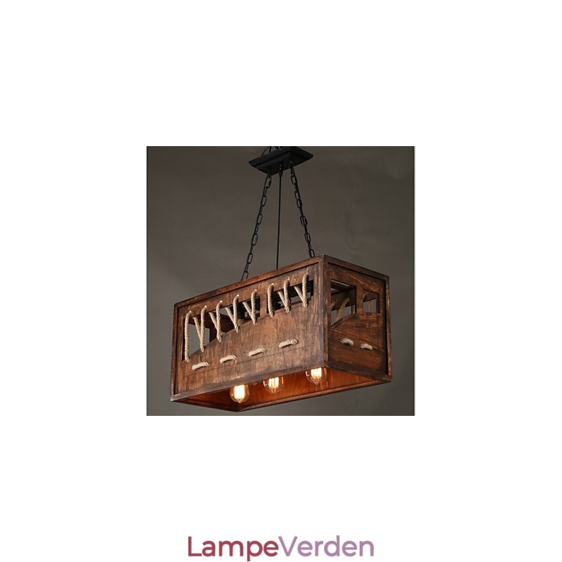 Minimalistisk lysekrone i træ